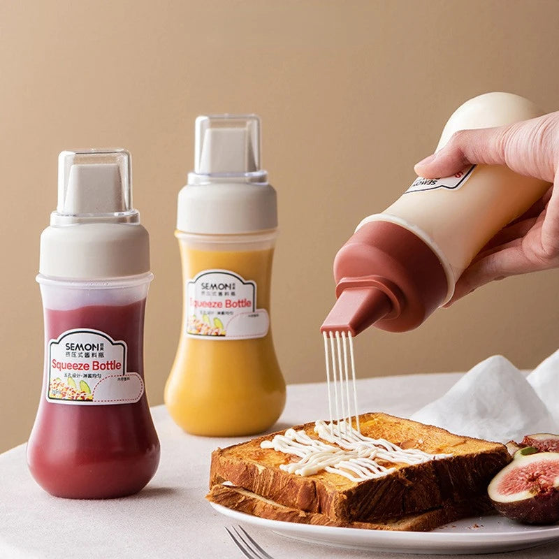 Squeeze Sauce Bottle 350ML Tomato Honey Salad Dressing Container Kitchen Condiment Dispenser for Ketchup BBQ Sauces Oil