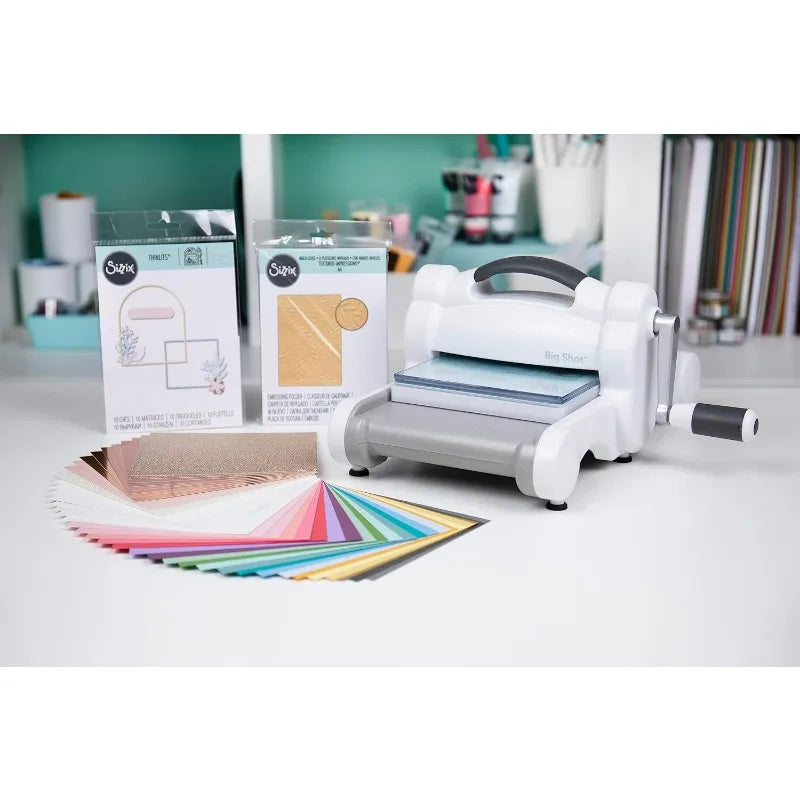 Big Shot Starter Kit 6 Inch, White Grey Design for Craft Beginners