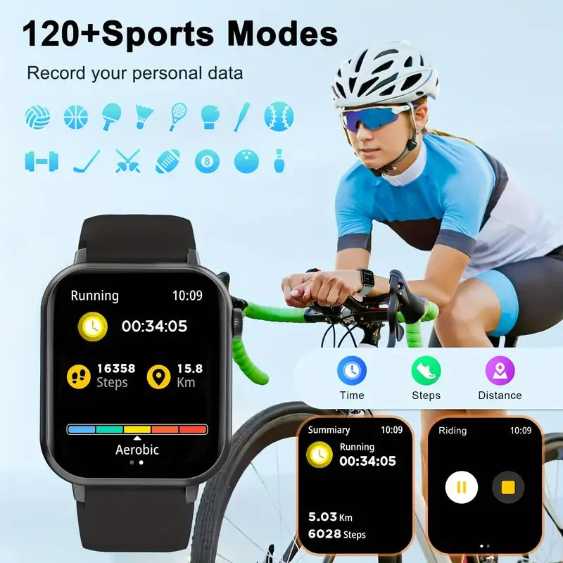 2025 New Waterproof Smart Watch Bluetooth Call Women Men Watch Voice Assistant 100+Sports Smartwatch For Android IOS