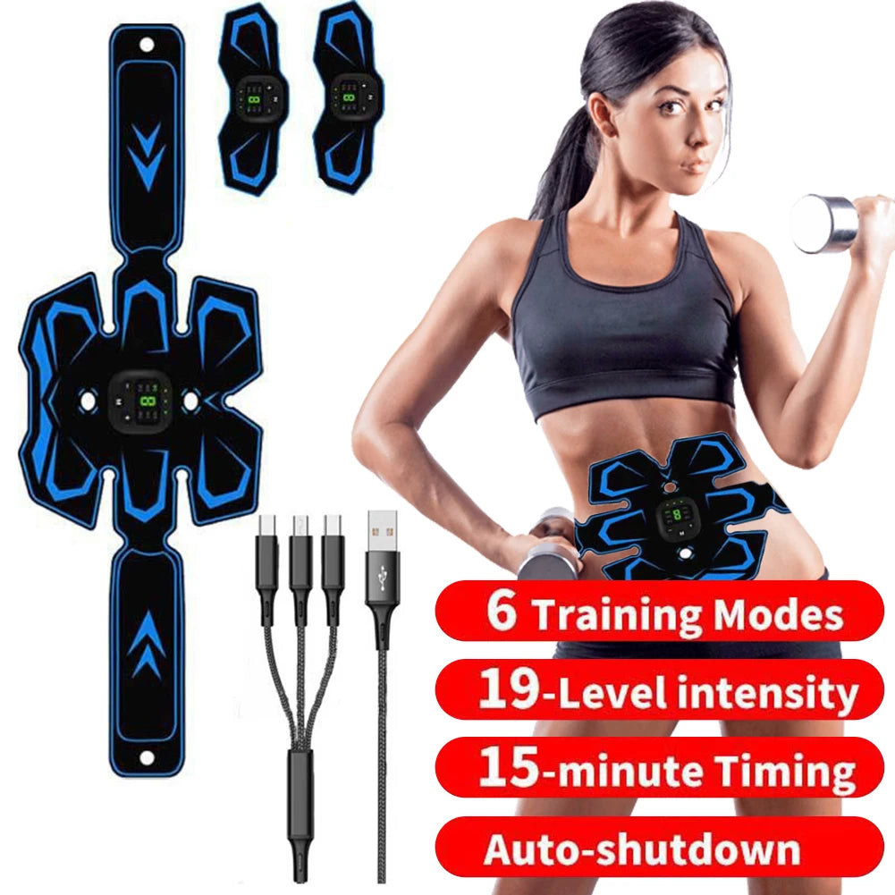 EMS Stimulating Slimming Belt LED Display Electric Smart Trainer Belt USB Rechargeable Ab Sport Exercise.