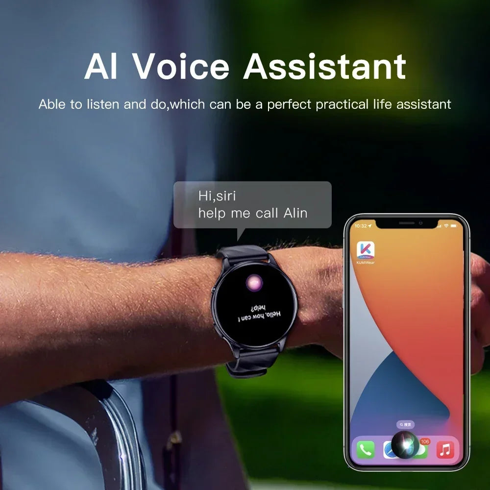 Smart Watch 1.39" HD Display Fitness Tracker IP68 Waterproof Heart Rate SpO2 Monitor 100+ Sports Modes