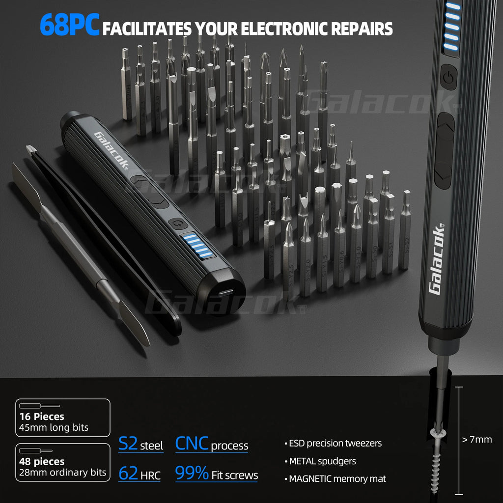 68 in 1 Mini Electric Precision Screwdriver Set.