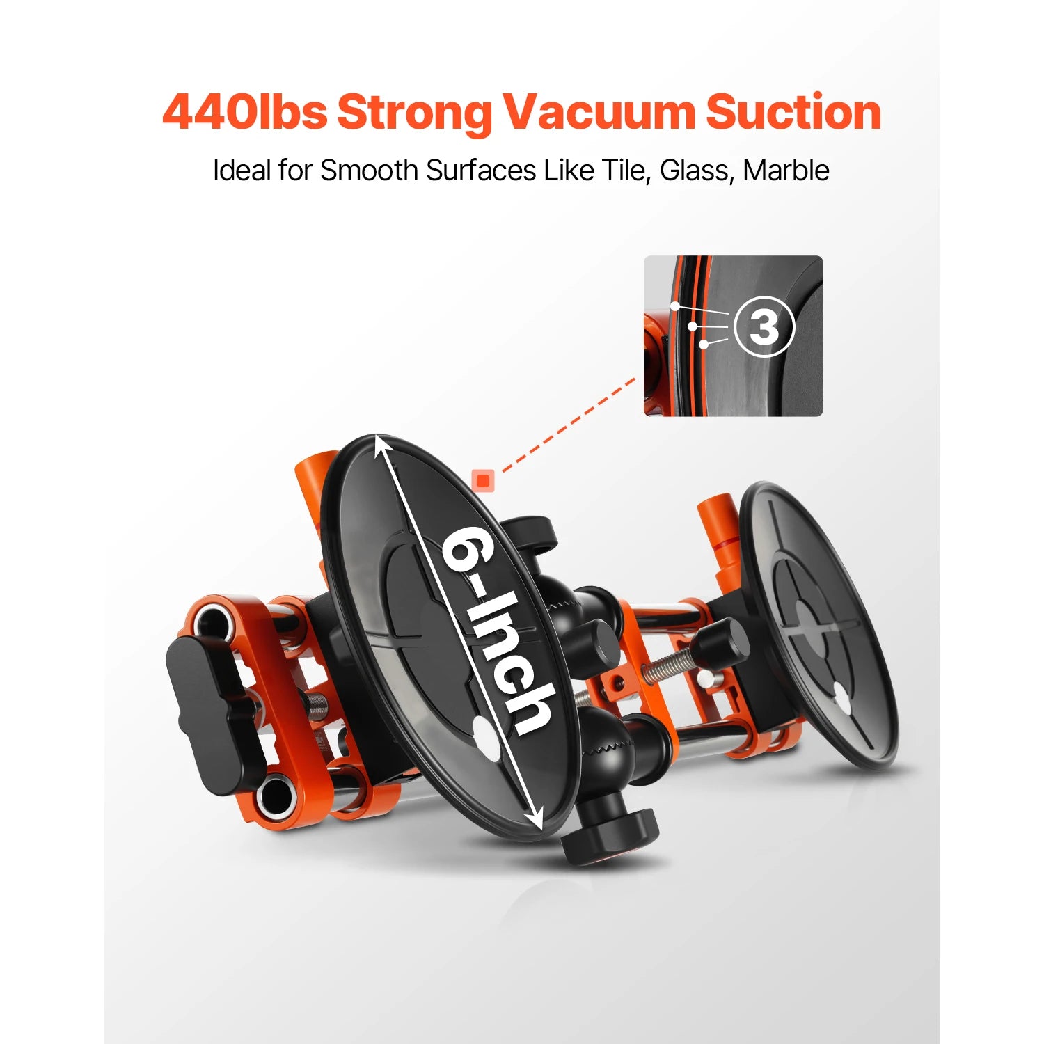 2 Packs Seamless Granite Seam Setter 90°-120° Adjustable with 6 in Suction Cups Seam Joiner for Tile Joining & Leveling