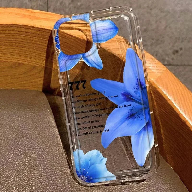 Flowers Lily Hibiscus Pattern Clear Case.