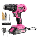 ValueMax 20V 3/8" Pink Cordless Drill Set.