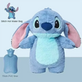 Disney Stitch Plush Hand Warm Bottle Water Bottles Kawaii Soft portable heater.