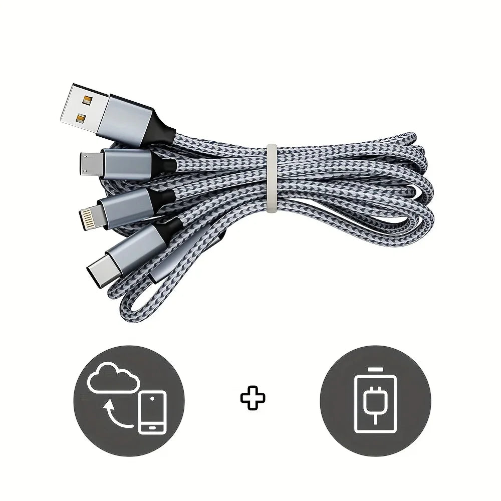 USB Charge Cable 3 Type-C 3 Micro USB Spliter Cord Fast Charging.