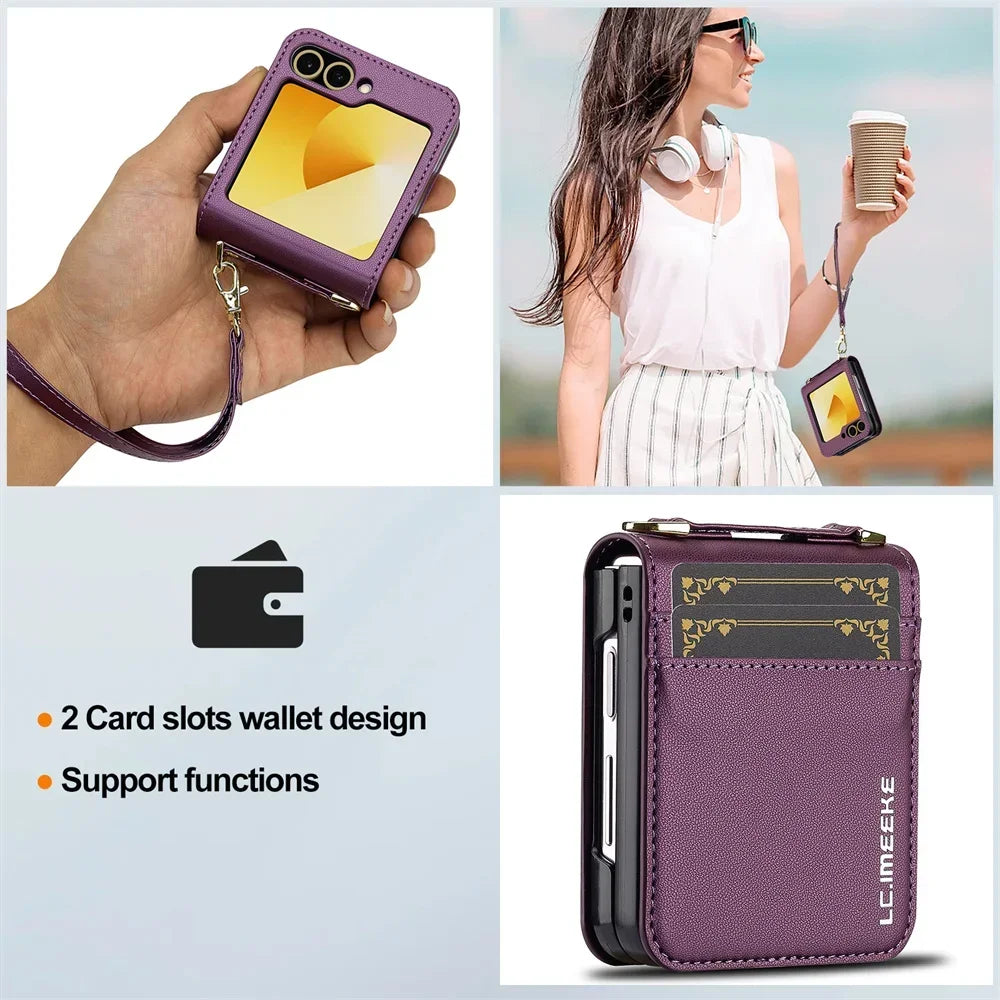 Wallet Crossbody Phone Case For Samsung Galaxy.