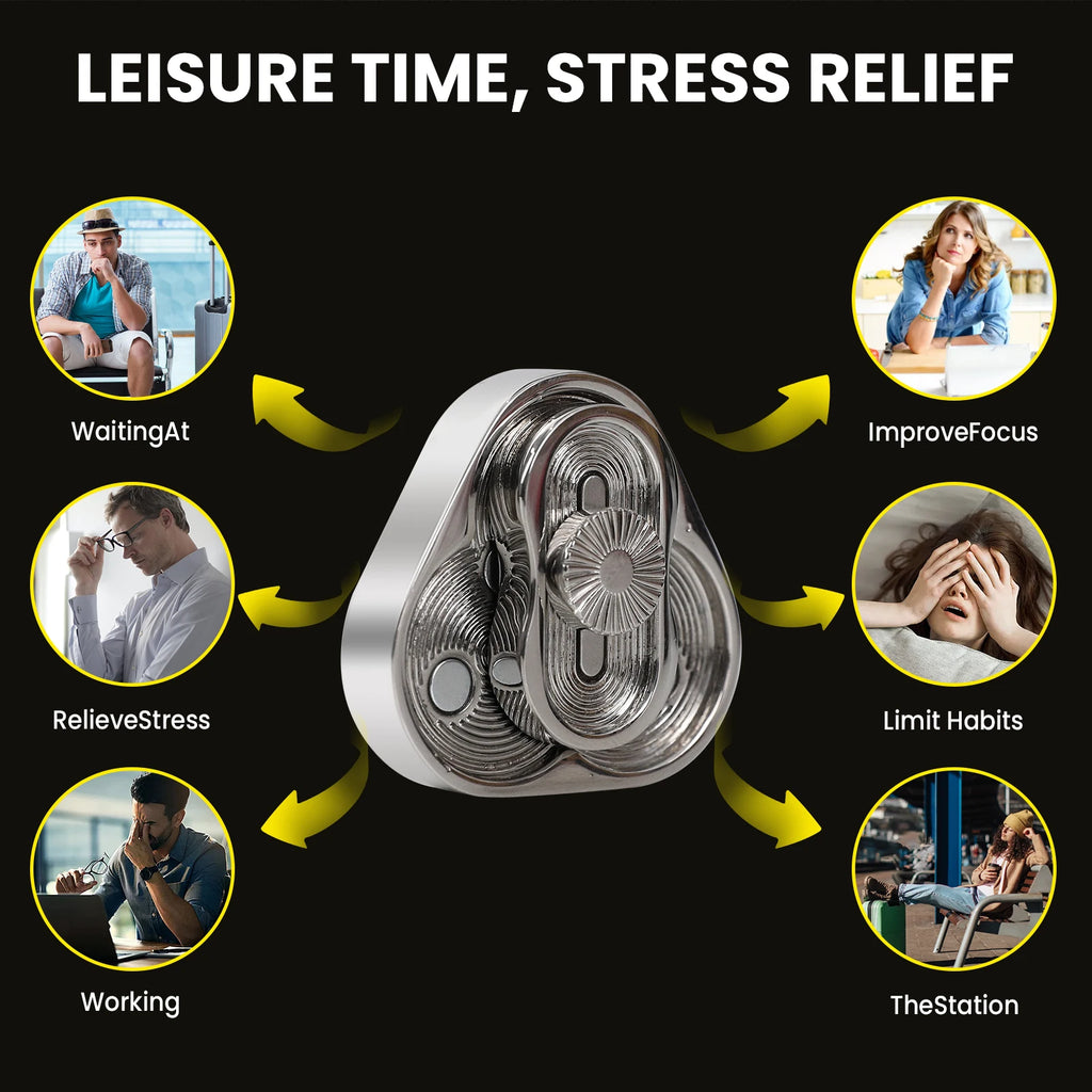 Metal Fidget Slider Triangle Rotation Stress and Anxiety Relief.