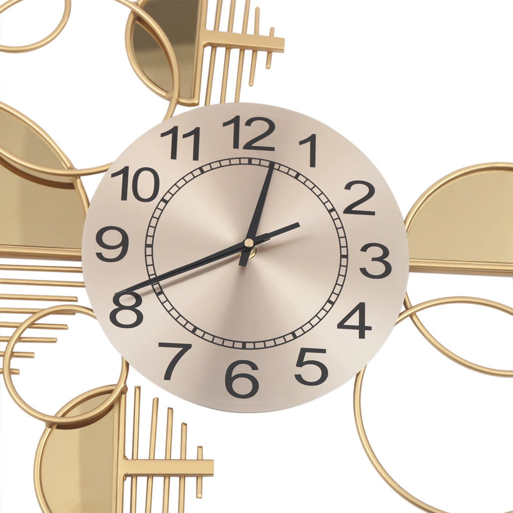 Creative Modern Metal Wall Clock,Battery Operated Silent,Minimalist Clock,Decorative Clock for Living Room, Bedroom, Gold