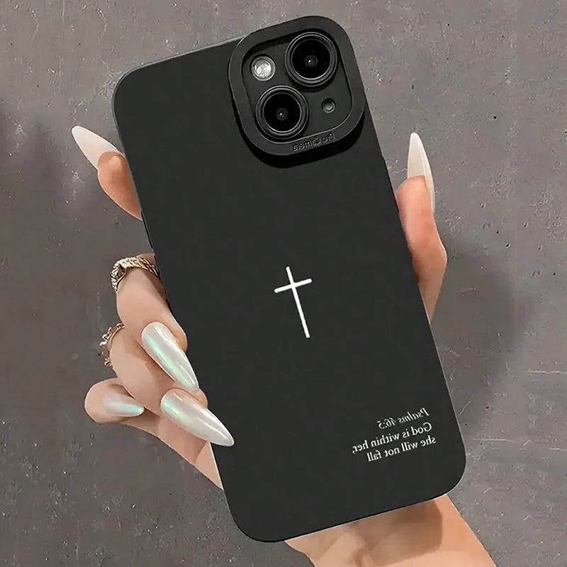 Psalm 46:5 Cross Christian Stylish Aesthetic Phone Case.