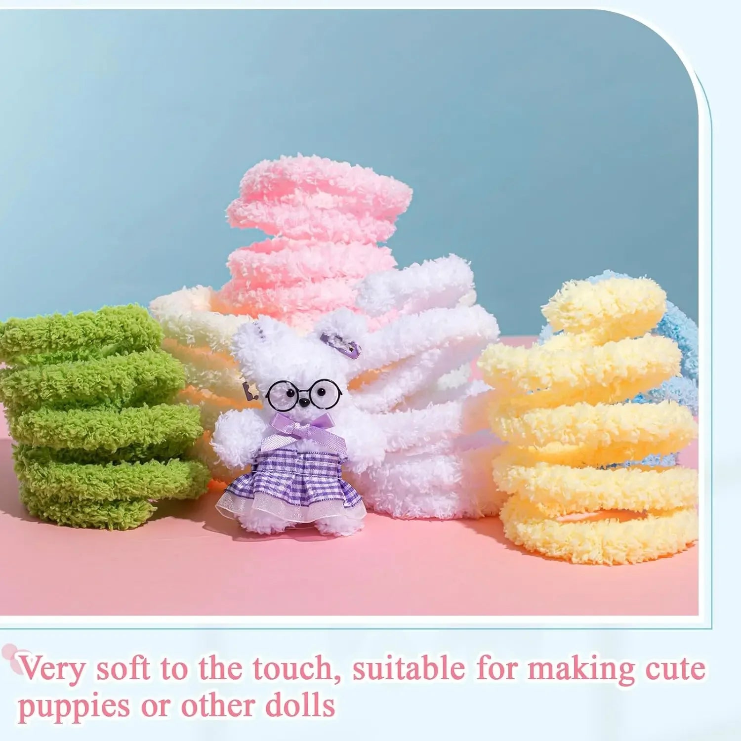 12 Pcs 39 Inches Jumbo colorful Bulk Coral Fleece Fur Thick Pipe Cleaners.