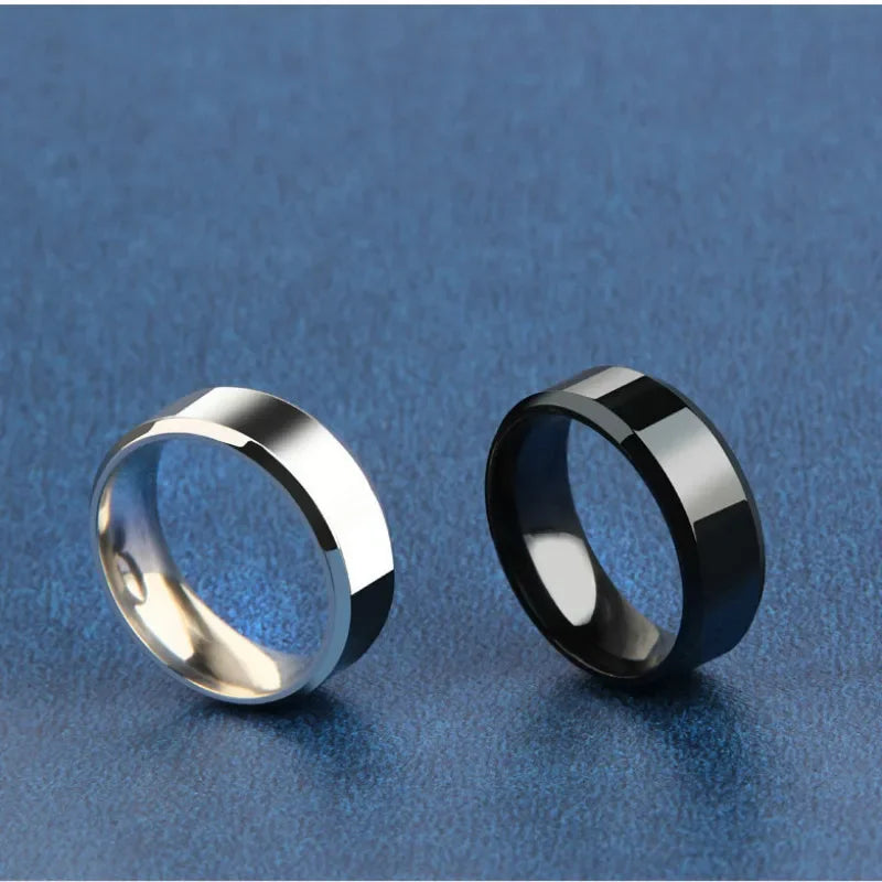 Charm Jewelr Stainless Steel Black Rings.