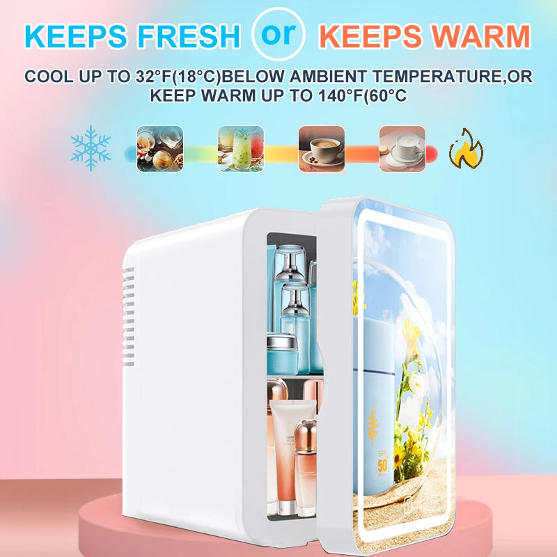 6L mirror beauty makeup refrigerator