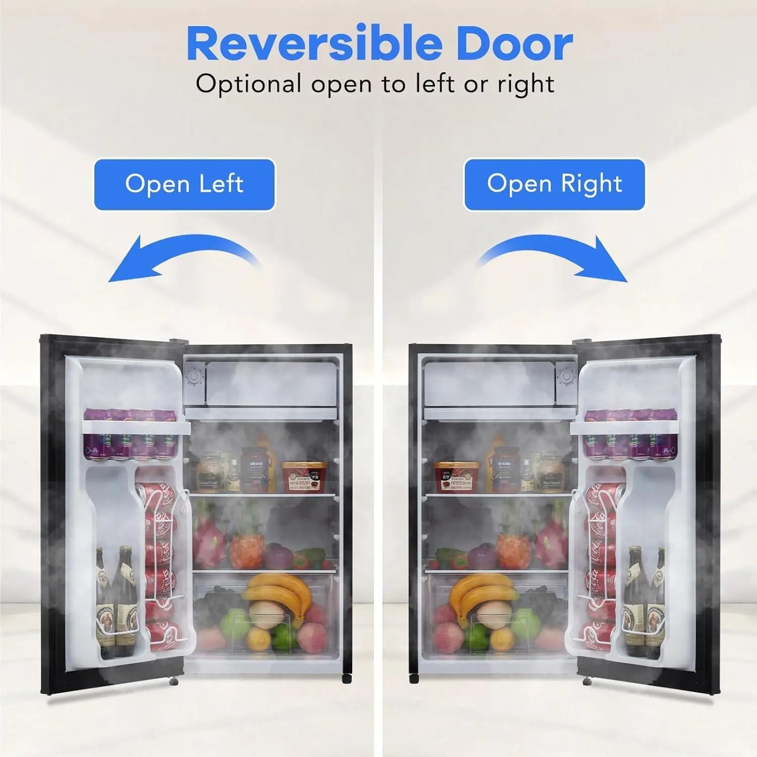 4.3 Cu.Ft Mini Fridge With Freezer, Single Door Refrigerator.