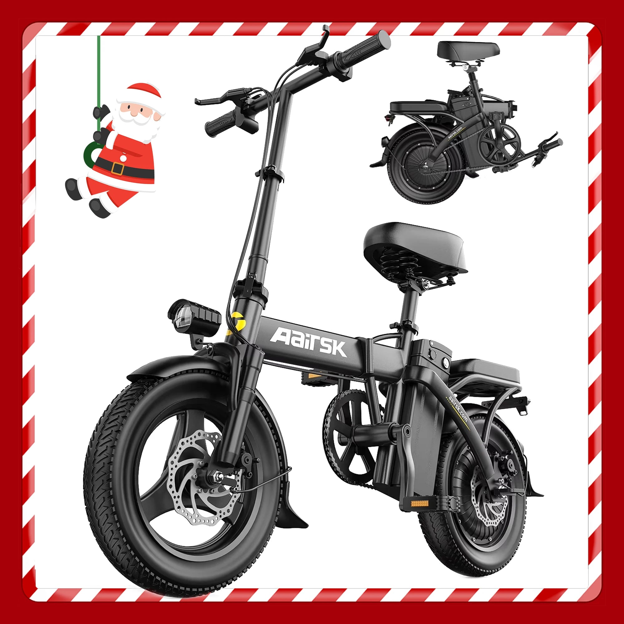 750W, 48V 480Wh, 20MPH Compact Folding Ebike With LCD Display,20-30Miles