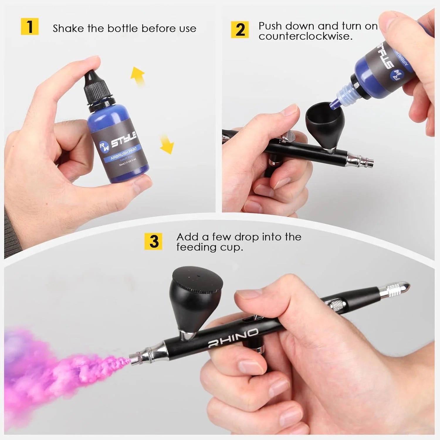 16Colors/Set Airbrush Paint Set, Opaque & Brilliant Acrylic Paint, 1fl Oz, Water Based, Ready To Spray.
