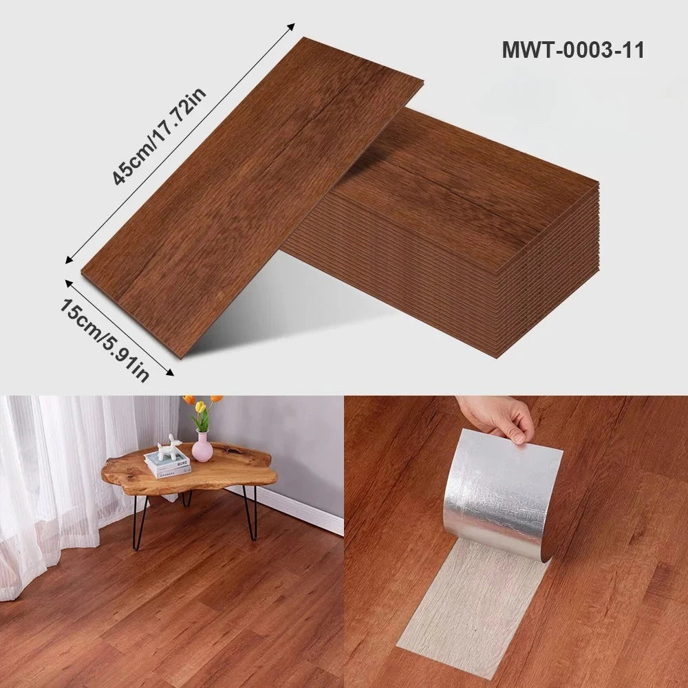Thicken Wood Grain Floor Sticker Industrial Cement PVC Vinyl Floor Sticker Self-adhesive Waterproof Tile Sticker Home Decor