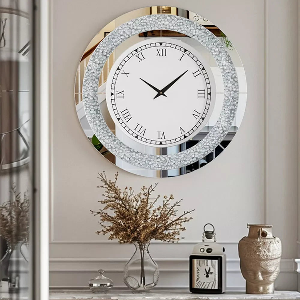 32inch Modern 3D Large Diamond Crystal Clock
