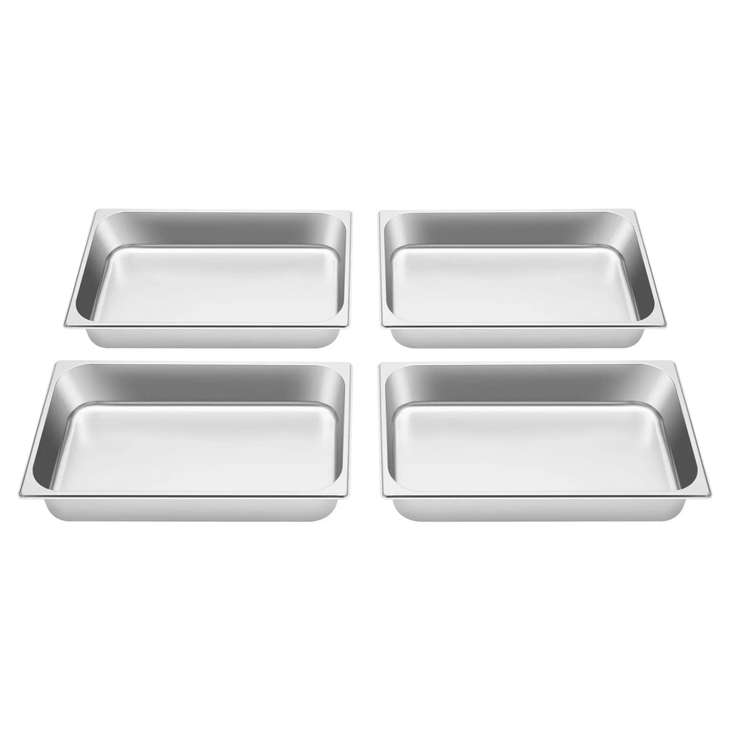 4 Pcs Table Pans with Lids Buffet Chafing Dishes Stainless Steel Food Container for Commercial and Personal