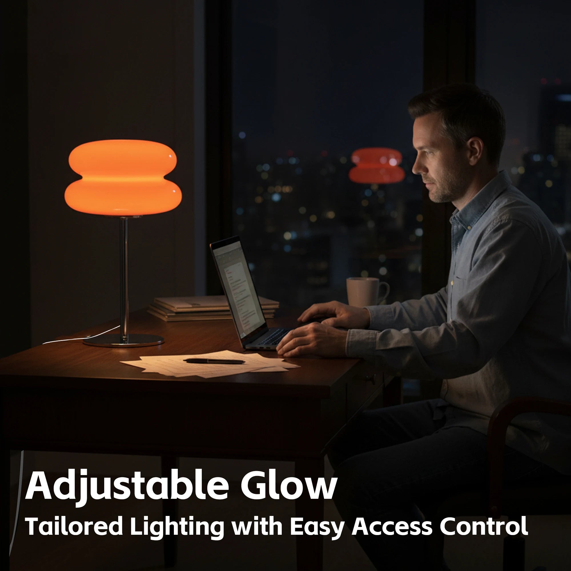 Macaron Glass Table Lamp Trichromatic Dimming Living Room Atmosphere Lamps Eye Protection Night Light Girl Bedroom Bedside Decor