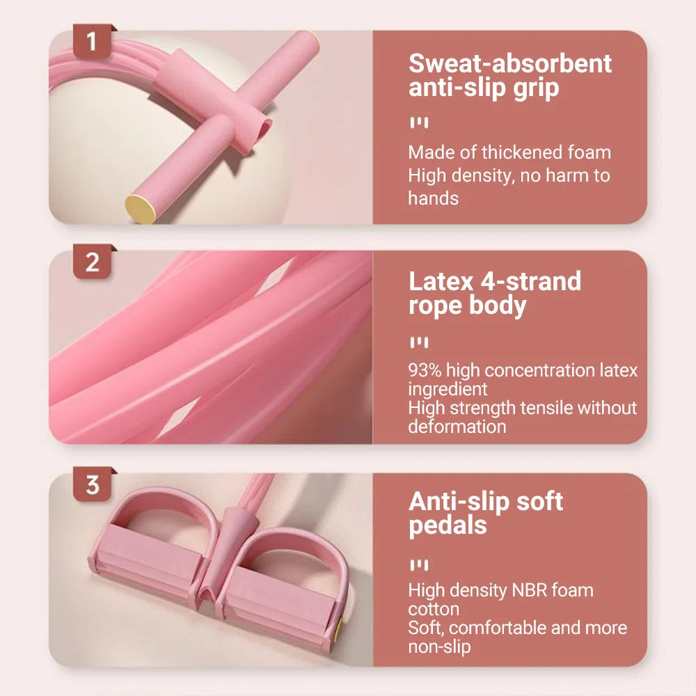 6-Tube Resistance Band Multi Function Tension Rope Fitness Bands 6-Tube Elastic Yoga Pedal Puller For Sports Exercises At Gym