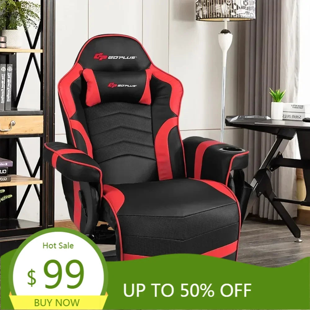 ergonomic leather gaming recliner.