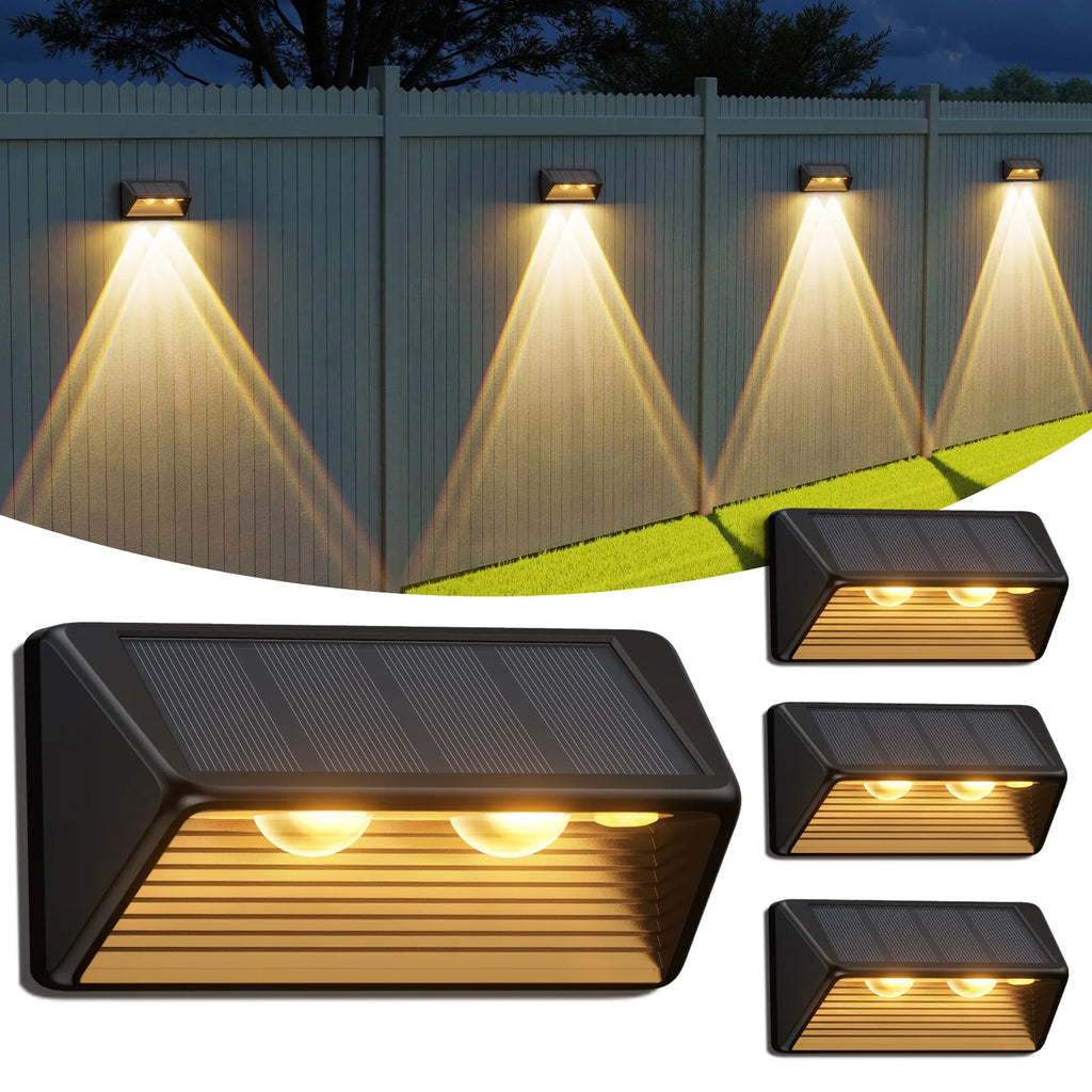 4/8/12-Pack Solar Fence/Step Lights.