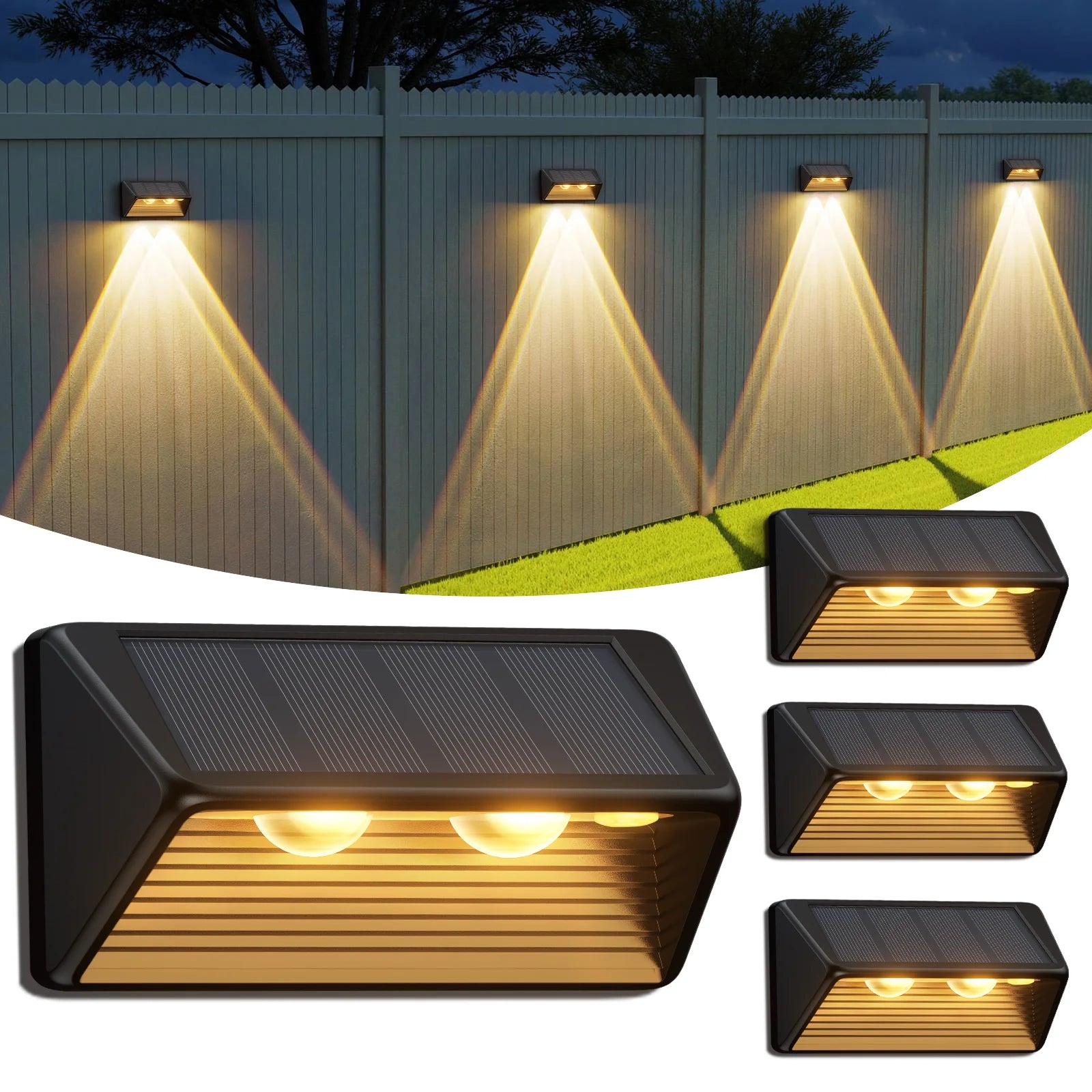 4/8/12-Pack Solar Fence/Step Lights.