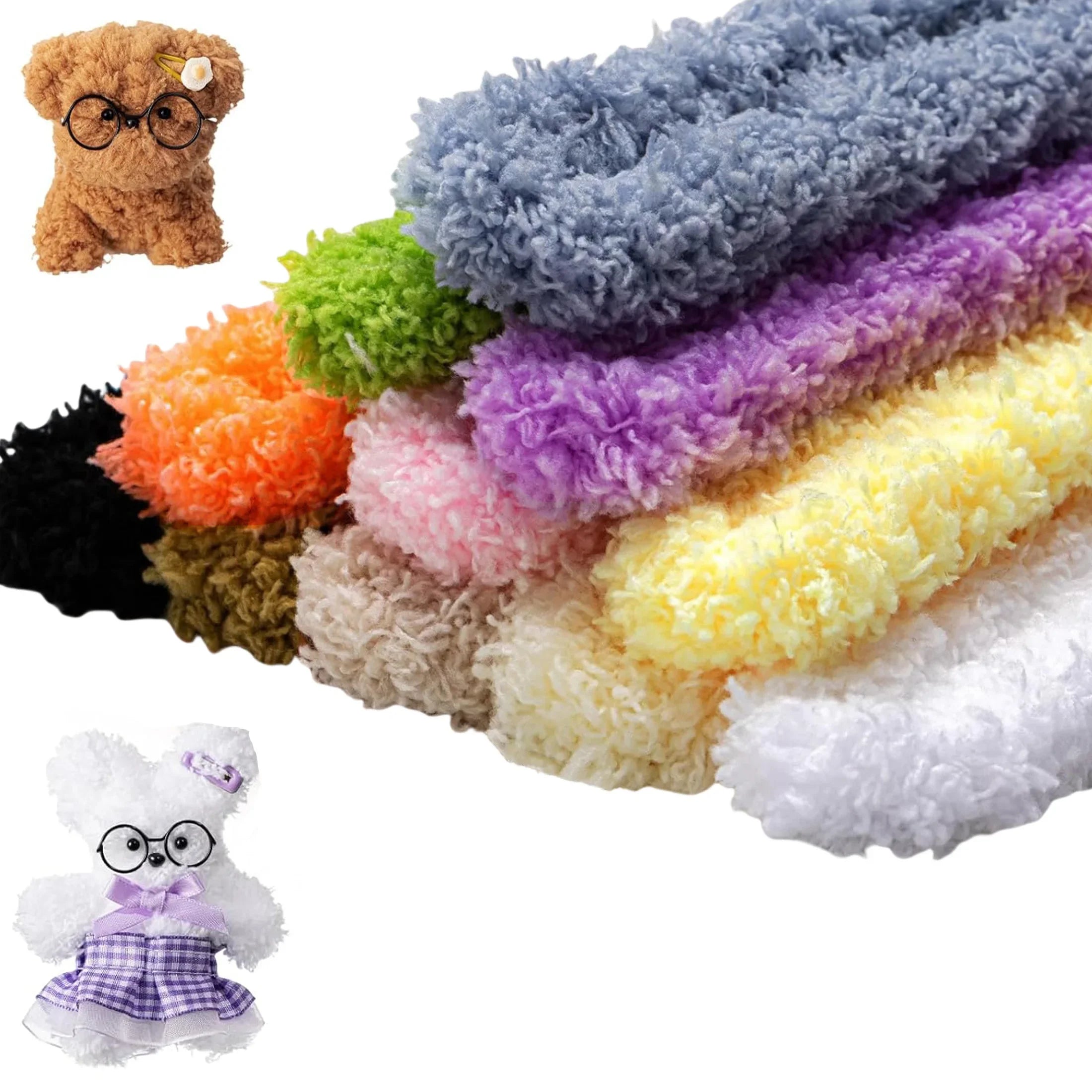 12 Pcs 39 Inches Jumbo colorful Bulk Coral Fleece Fur Thick Pipe Cleaners.