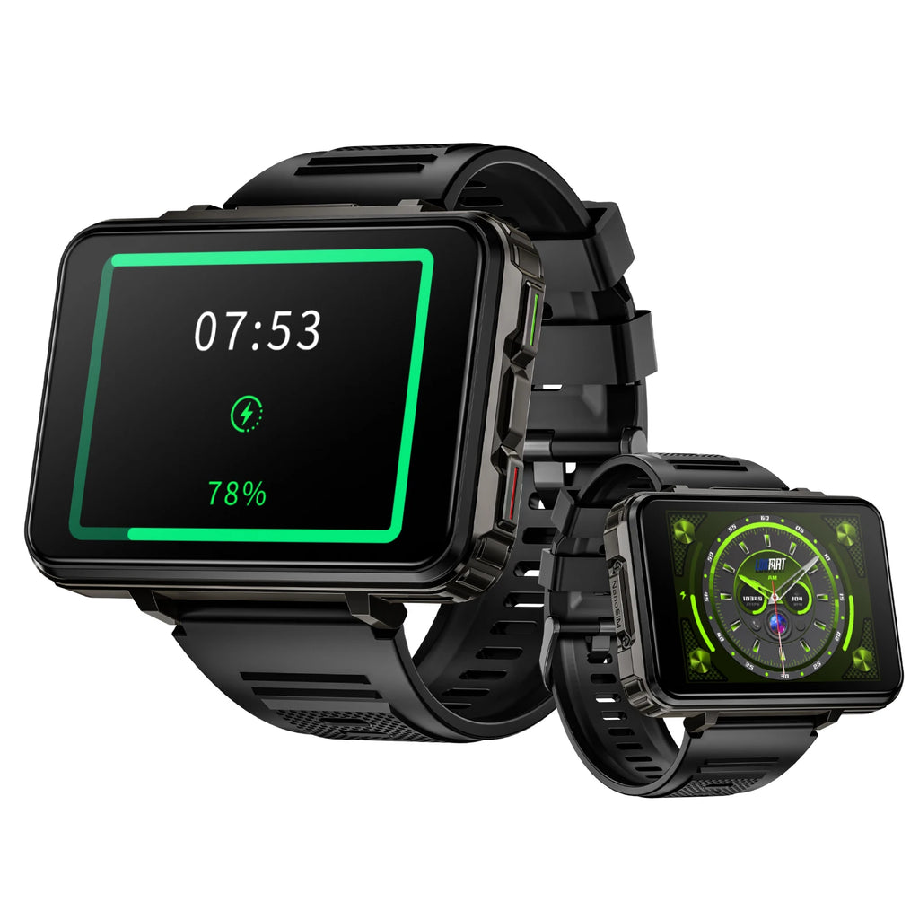 Android Watch Phone Square Big Screen Wifi 4G Calls Smartwatches Dual Camera with Flashlight Gaming Watch