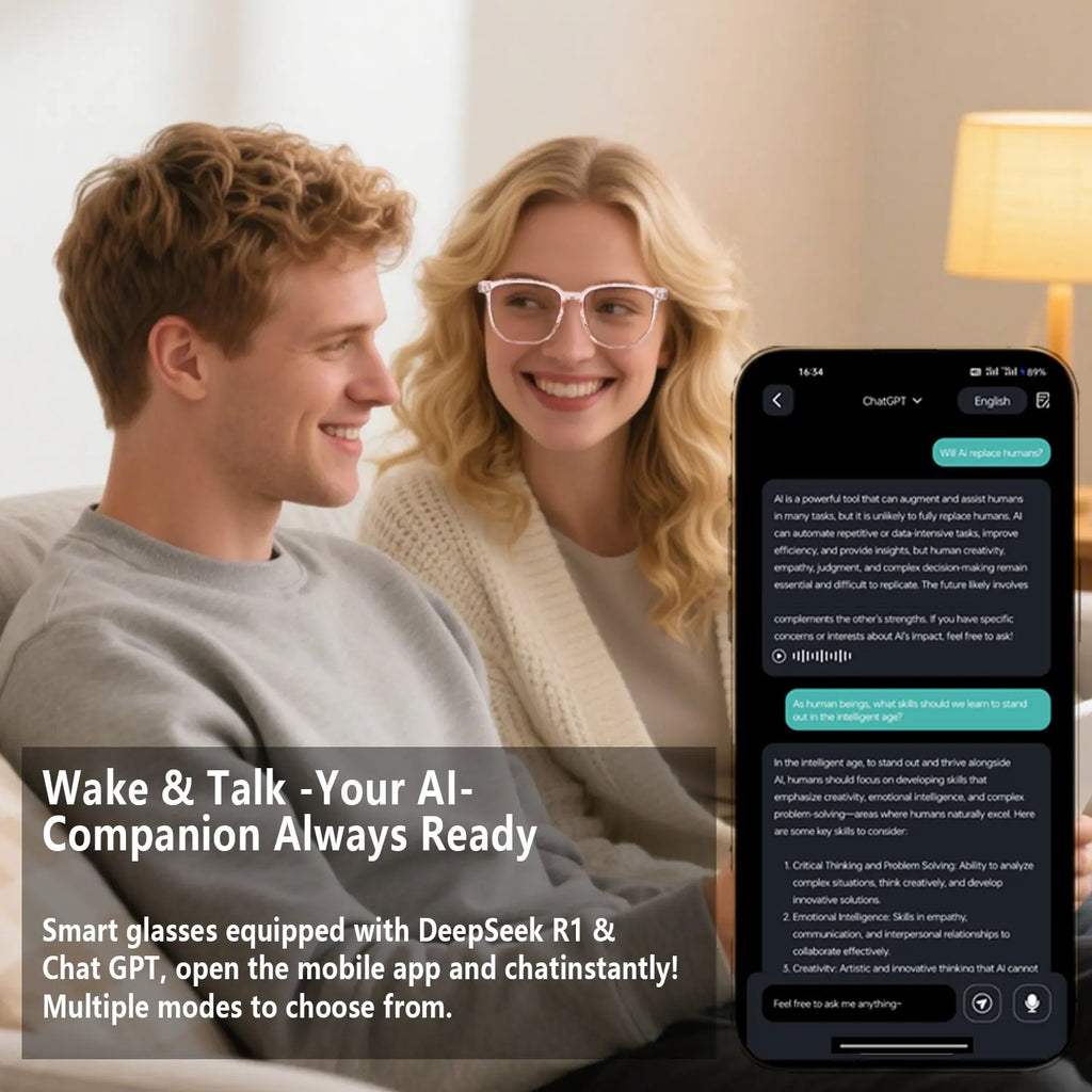 Smart AI translation audio glasses, in over 160 languages.