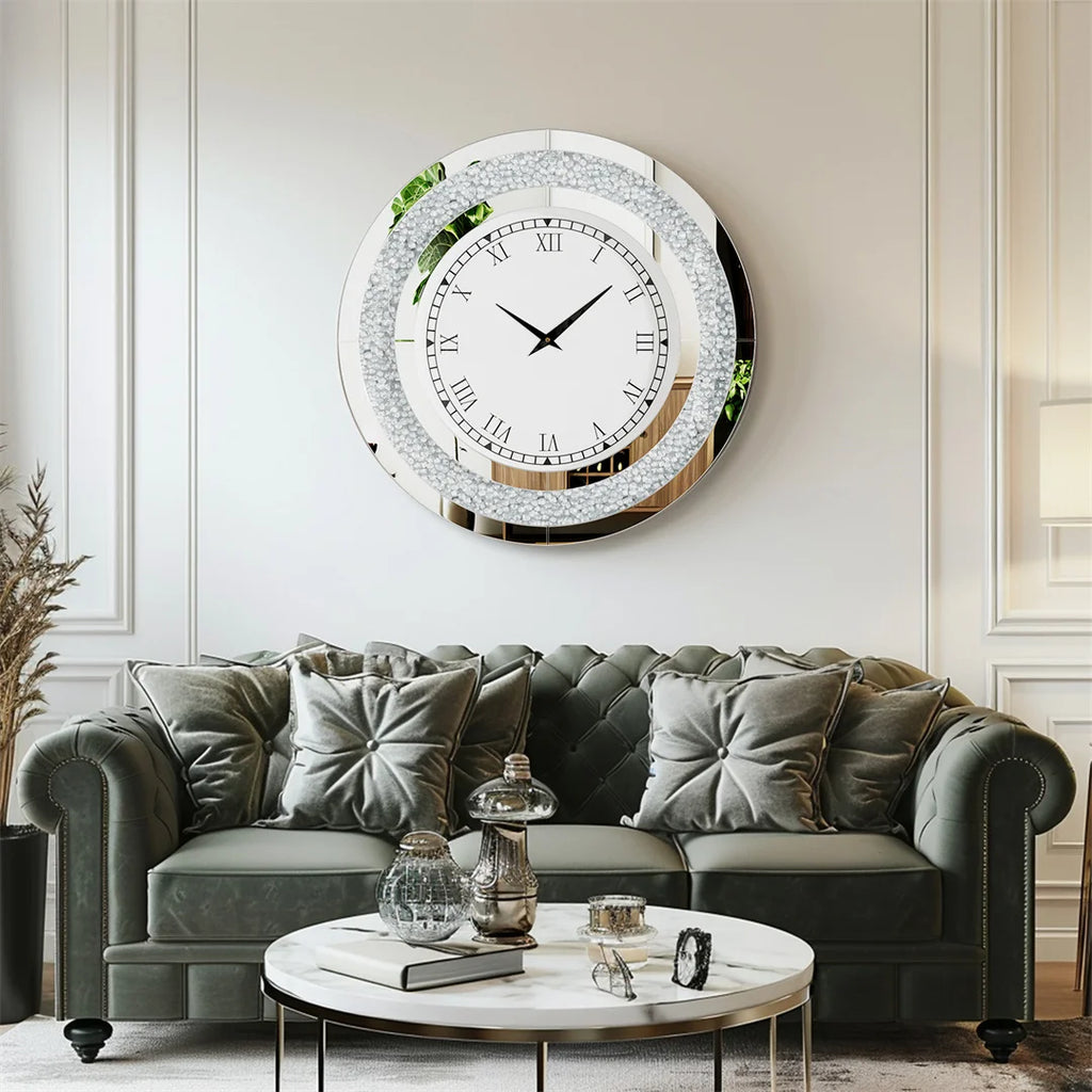 32inch Modern 3D Large Diamond Crystal Clock