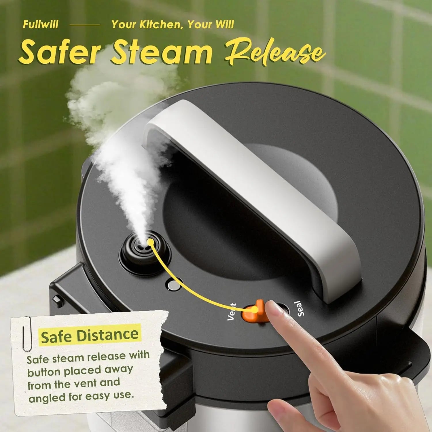 9-in-1 Electric Pressure Cooker, 12 Presets Multi Cooker, 6 Quart Nonstick Pot (2025 Upgraded)