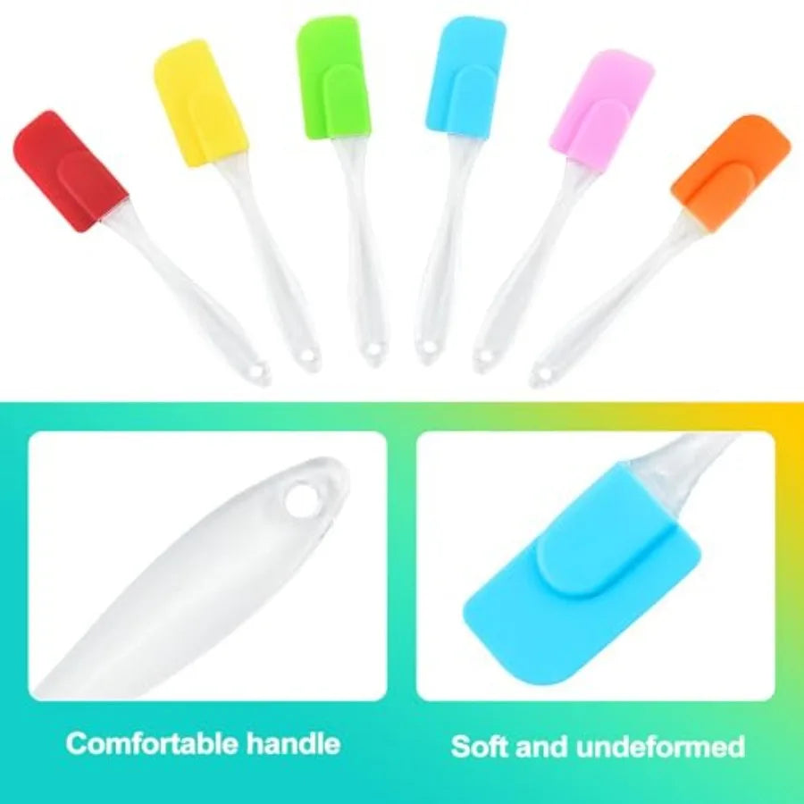 6 Piece Mini Silicone Spatula Set Heat-Resistant and Non-Stick Small Kitchen Gadgets for Baking Cng Mixing Perfect for Scraping