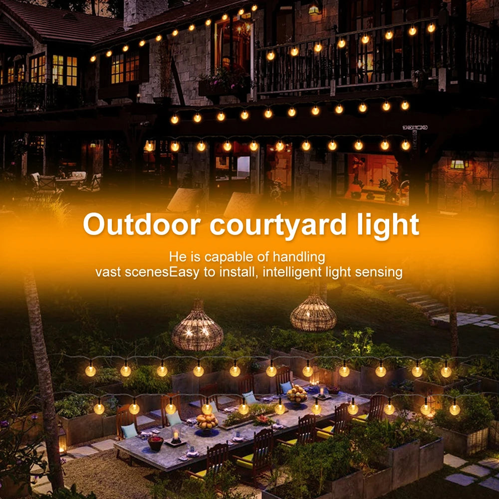 Solar String Lights Outdoor Bubble Ball Lighting String 8 LIghting Modes for Garden.