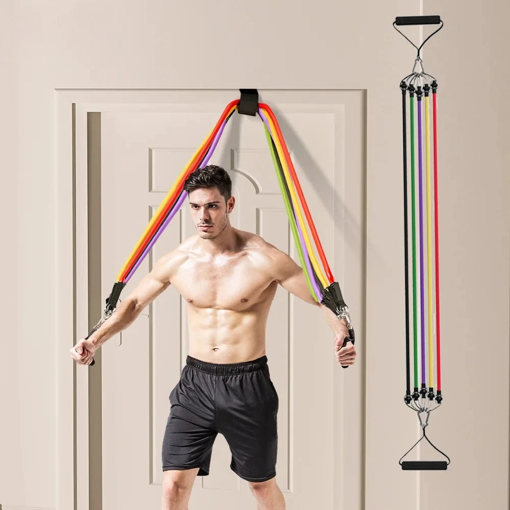 Multi-function Tensioner Suit Muscle Training Belt Elastic Bands Portable Fitness Equipment