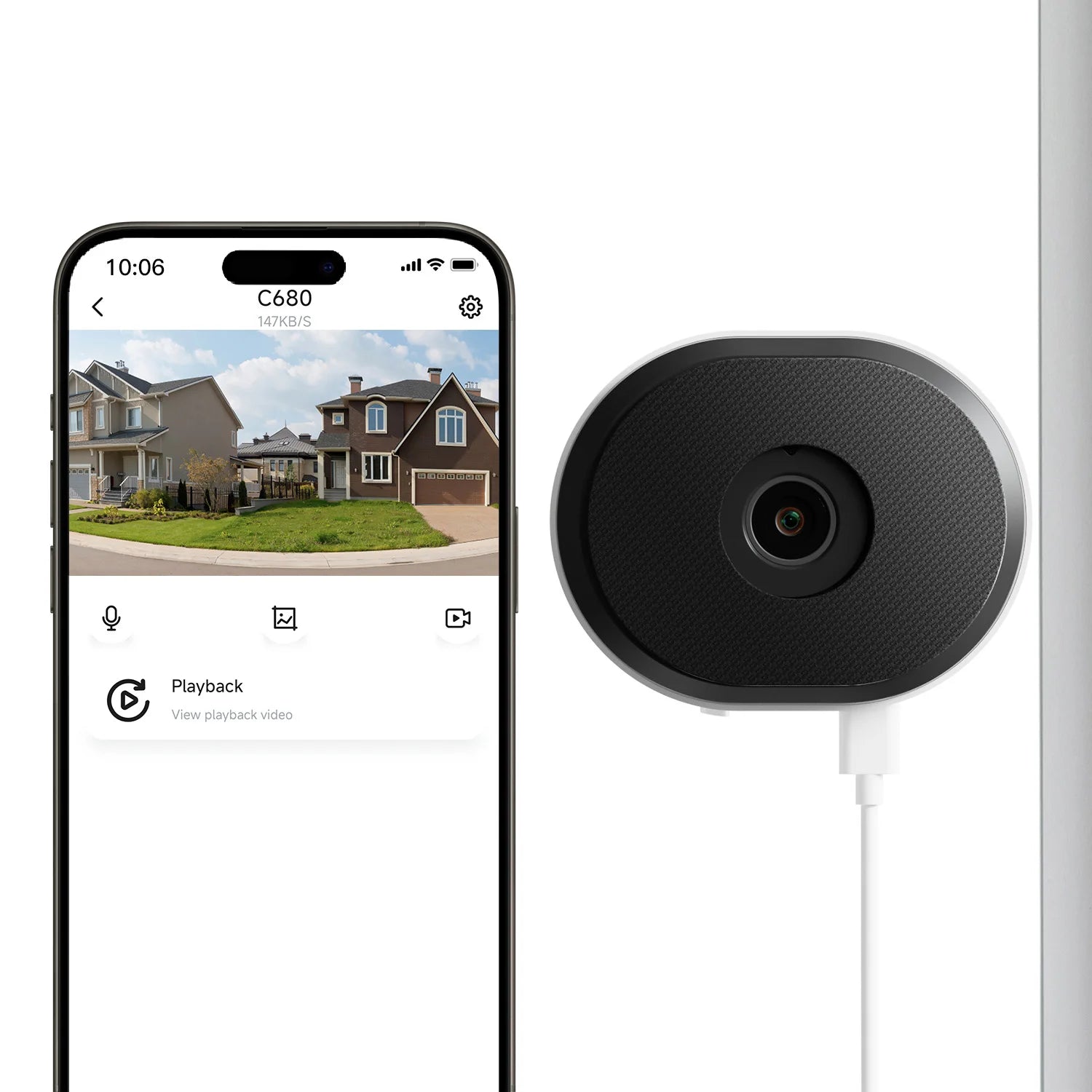 ZOSI C680 3MP Window Security Camera Full Color Night Vision 2K Indoor Plug-in WiFi Surveillance Camera for Home Security