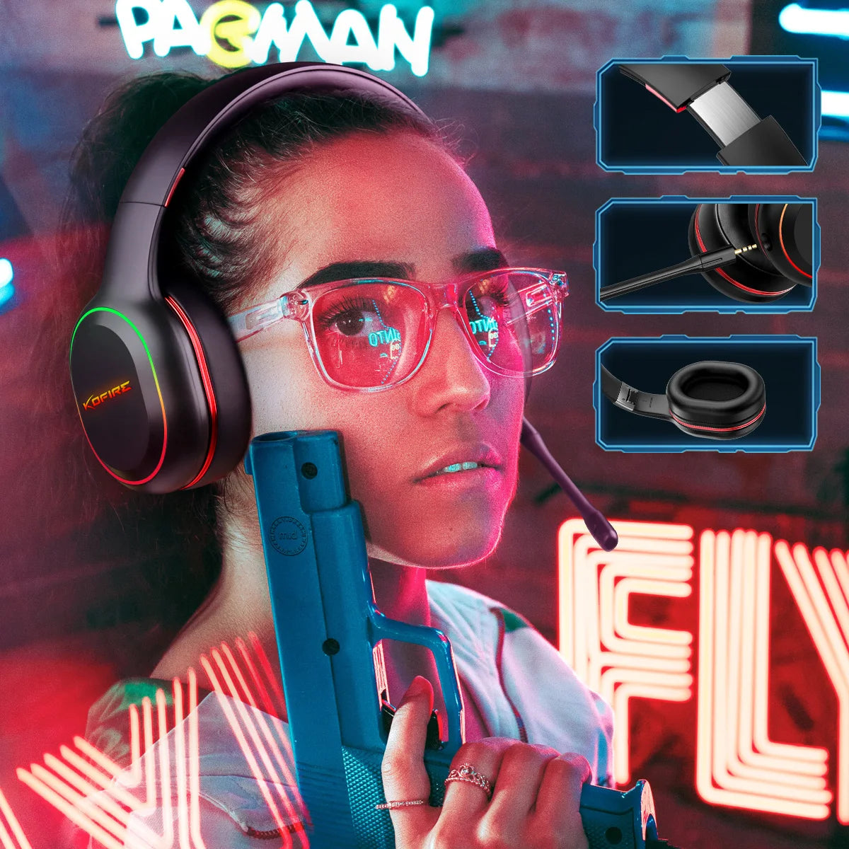 Kofire UG-05 Bluetooth Gaming Headphones.