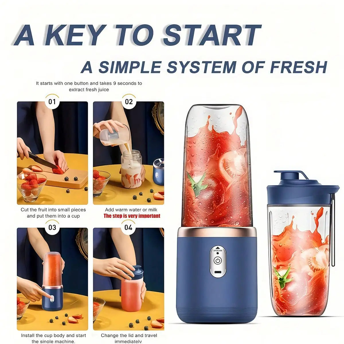 Powerful Portable Blender Juicer with Cup.