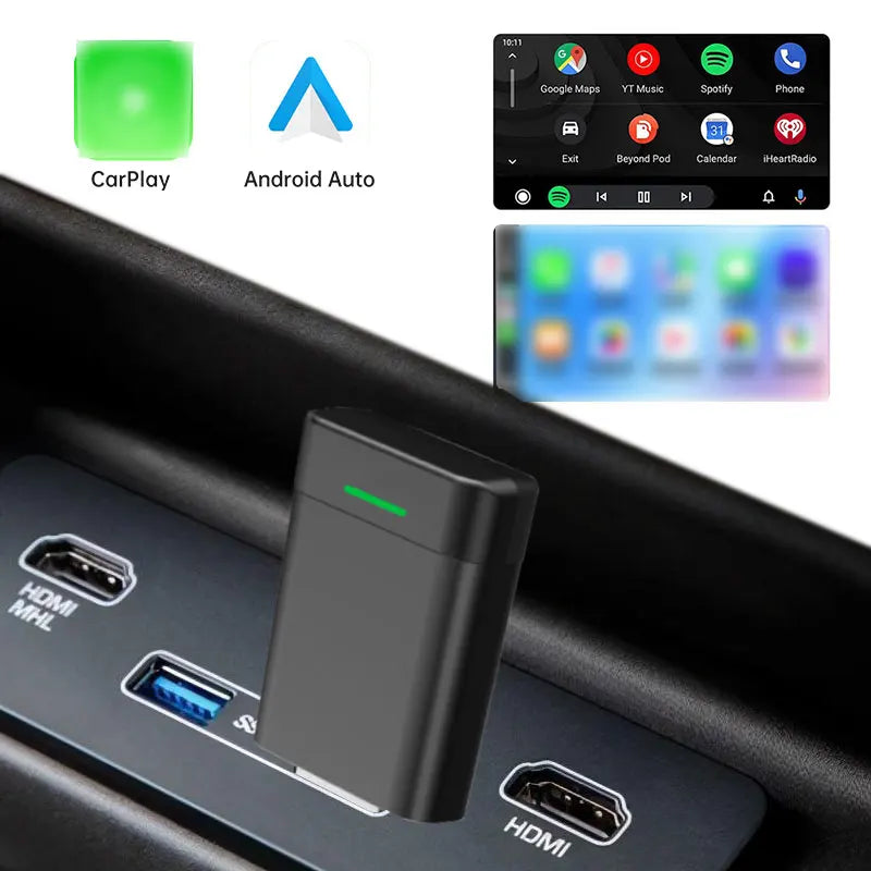 Mini Black Metal Carplay Converter Wireless Adapter.