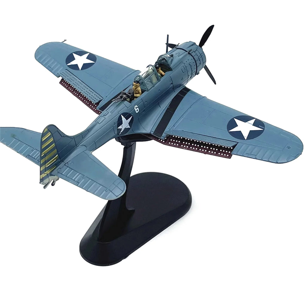 1/72 Scale Diecast US SBD-3 Dive Bomber Fighter Alloy Aircraft Model Military Plane w/Base Indoor Display Decor Collection Gift