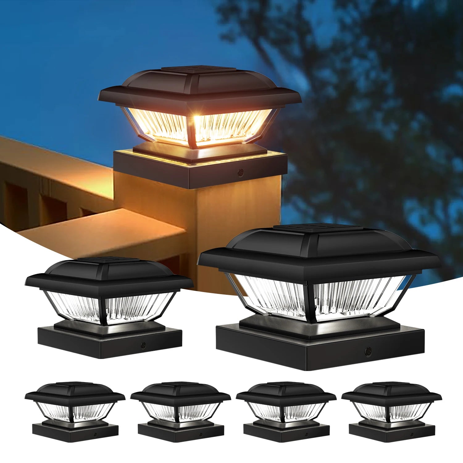 6/12 Pack Solar Post Cap Lights.