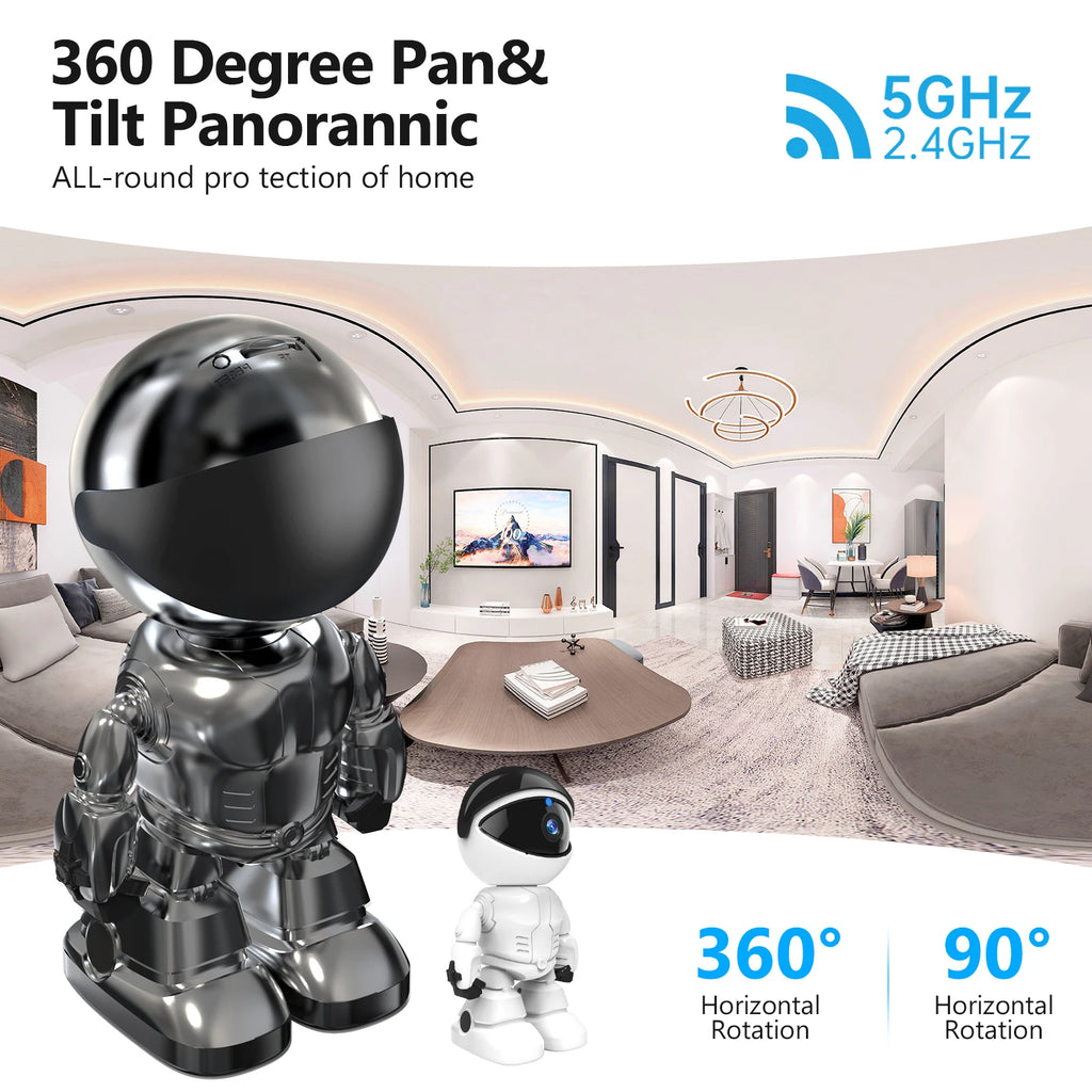 1080 HD Robot Camera Wifi 3MP Indoor Home Security Camera Night Vision Two Way Audio Auto Tracking Indoor Baby Monitor