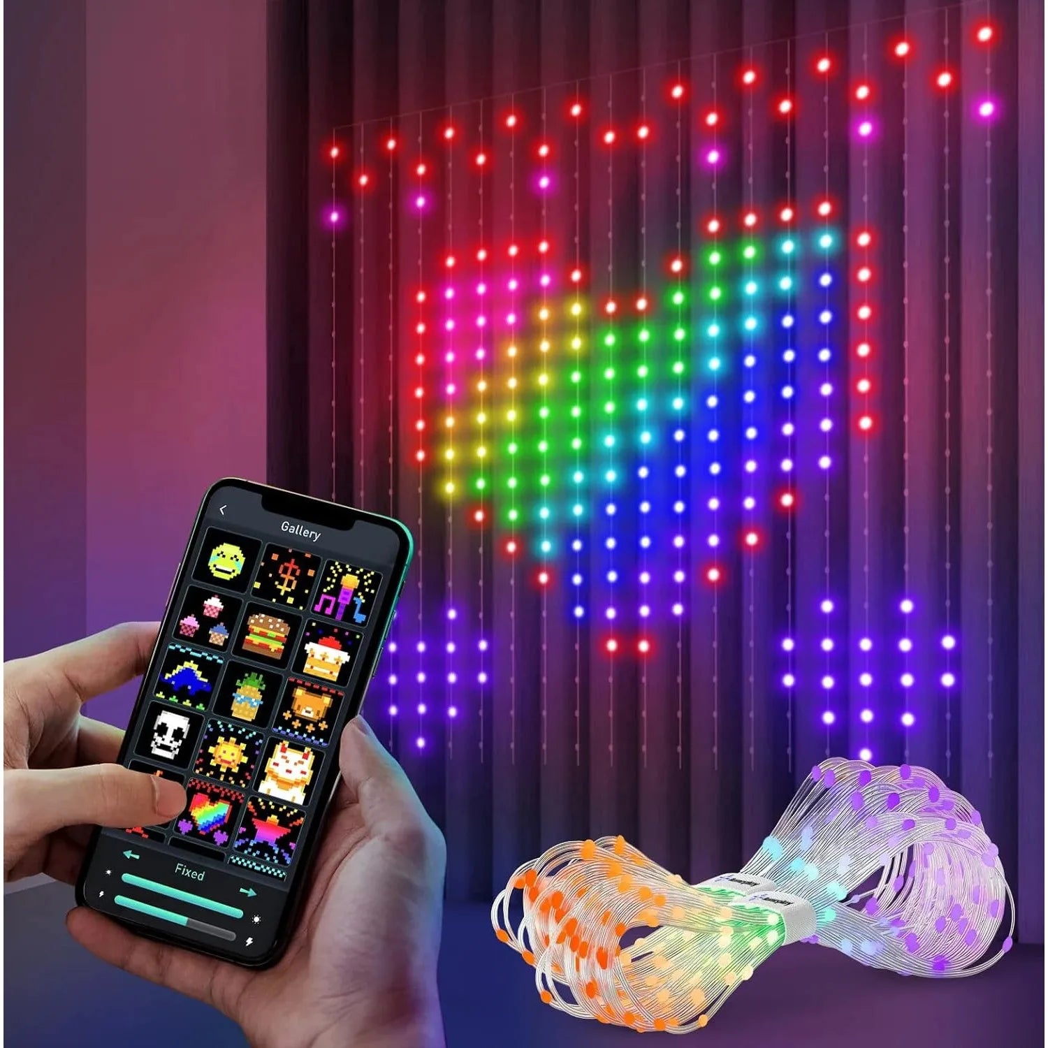 Smart LED Curtain Light APP Control.
