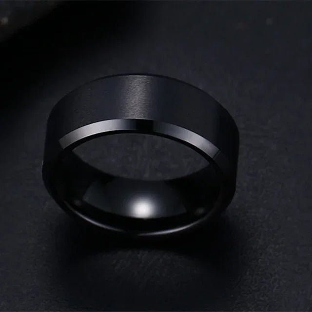 Charm Jewelr Stainless Steel Black Rings.