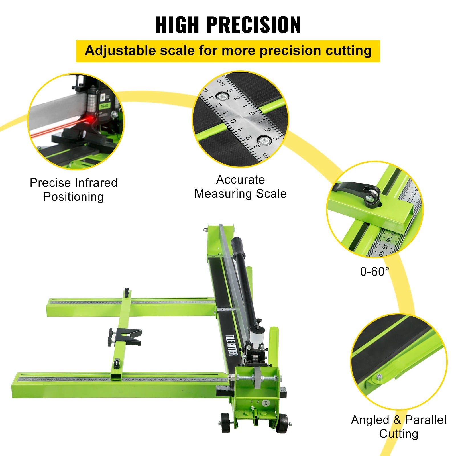 Manual Tile Cutter Infrared Laser Positioning Floor Cutter Push Knife Professional Tool for Cutting Porcelain Ceramic
