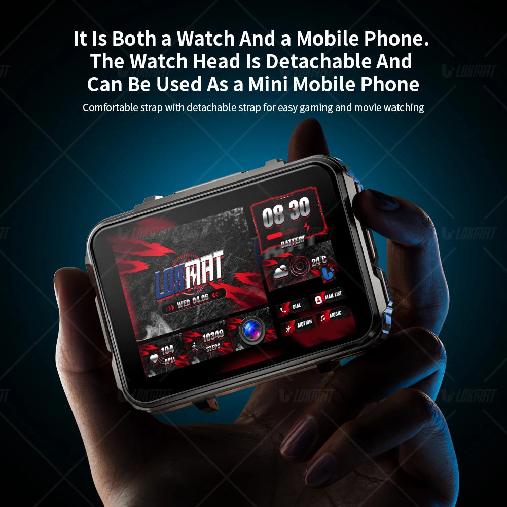 Android Watch Phone Square Big Screen Wifi 4G Calls Smartwatches Dual Camera with Flashlight Gaming Watch