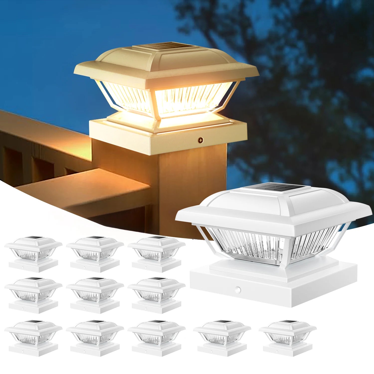 6/12 Pack Solar Post Cap Lights.