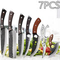 7PCS Kitchen Chef Knife High Quality Stainless Steel Multipurpose Set Includes Boning Barbecue Fish Utility Mini Cheese Pizza